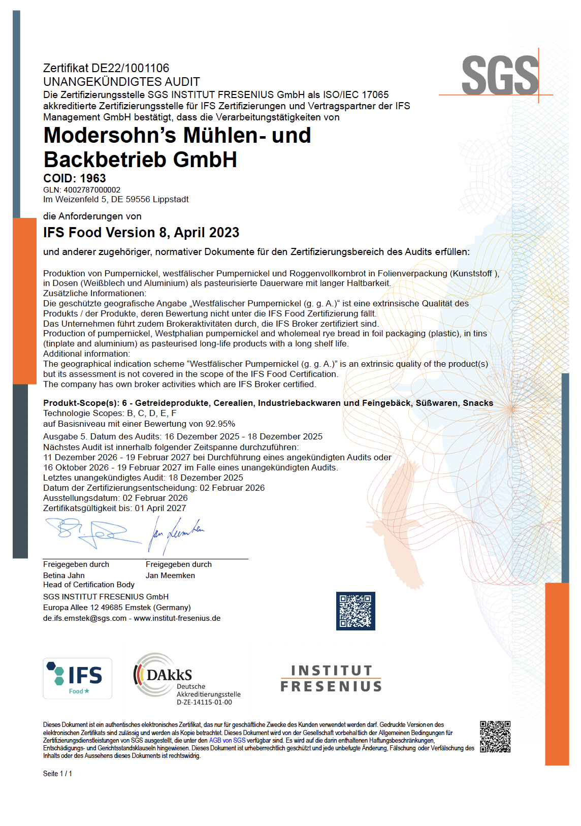 IFS-Zertifikat Modersohn bis 2027-04_DE